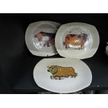 A selection of vintage cartoon printed steak plates Beefeater by Ironstone