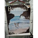 A selection of vintage Bermuda tourist and advertising posters photographic 70's designs