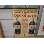 A vintage card advertising sign for Duckworth essences