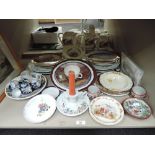 A selection of vintage ceramics including bunnykins and Shelley