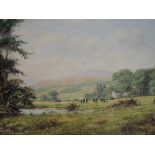 An oil painting, Gordon Lindsay, Pastoral landscape, signed, 19in x 29'