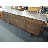 A vintage sideboard , refurbished with dark stain finish