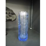 A blue glass vase possibly white friars