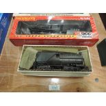 A Bachmann HO scale 2-6-0 AT&SF loco & tender 9449, boxed, a Southern Pacific Lines tender and a