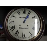 A restored mahogany cased station style clock, W Dumville, Stockport