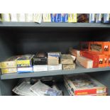 A shelf of RivaRossi, AHM, Penco, Devore and similar HO scale rolling stock items, all boxed,