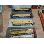 Four Athearn HO scale American brass Union pacific locomotives, 3571 x2, 604 & 2805, all boxed