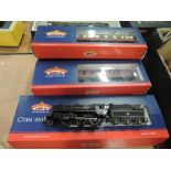 A Bachmann 00 gauge 2-6-0 loco & tender 76109, part boxed and five Bachmann 00 gauge carriages,