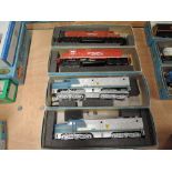 Four Athearn HO scale American brass locomotives, Delaware & Hudson 16 x2 and CP Rail System