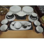 A vintage part German dinner service by Thomas two tone grey and white