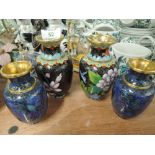 A selection of vintage cloisonne vase