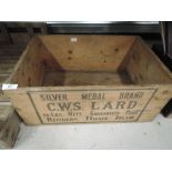 A vintage advertising crate by CWS Lard