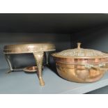 A vintage spirit pan set copper with Indian design work