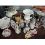 A selection of vintage ceramics including Royal Crown Derby salt