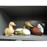 A selection of vintage duck figures and tureen