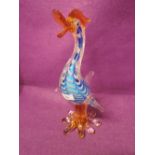 A vintage Murano glass style figure of a bird