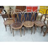 A set of 4 vintage bentwood chairs