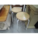 Two vintage kitchen stools