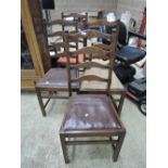 Four (3 plus 1) traditional ladder back dining chairs