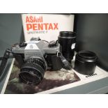 An Asahi Pentax Spotmatic F and Pentax Takumar 135mm lens