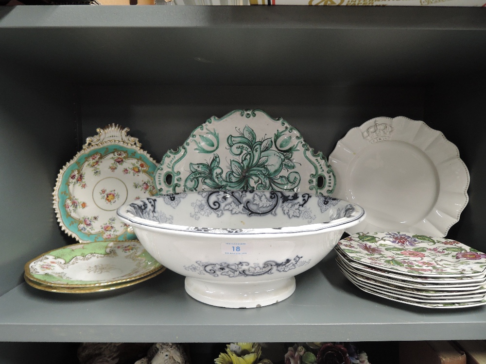 A selection of vintage ceramics including hand decorated and Italian