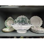 A selection of vintage ceramics including hand decorated and Italian