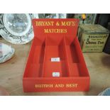 A vintage Bryant and May match box advertising display stand