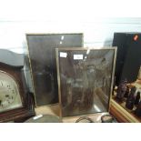 Two vintage art deco style photo or picture frames brass framed and similar bamboo effect