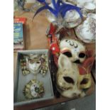 A selection of vintage masquerade and similar mask's