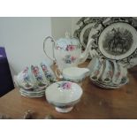 A vintage part tea service by Foley in the Corn flower design