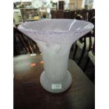 An Art glass vase of Vasart design having purple swirl of trumpet shape