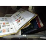 A collection in albums of GB stamps, used, Channel Islands and Isle of Man, mint and used stamps and