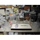 A selection of glass wares including large sweet or crisp jars