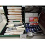 A selection of cutlery and flatware some boxed