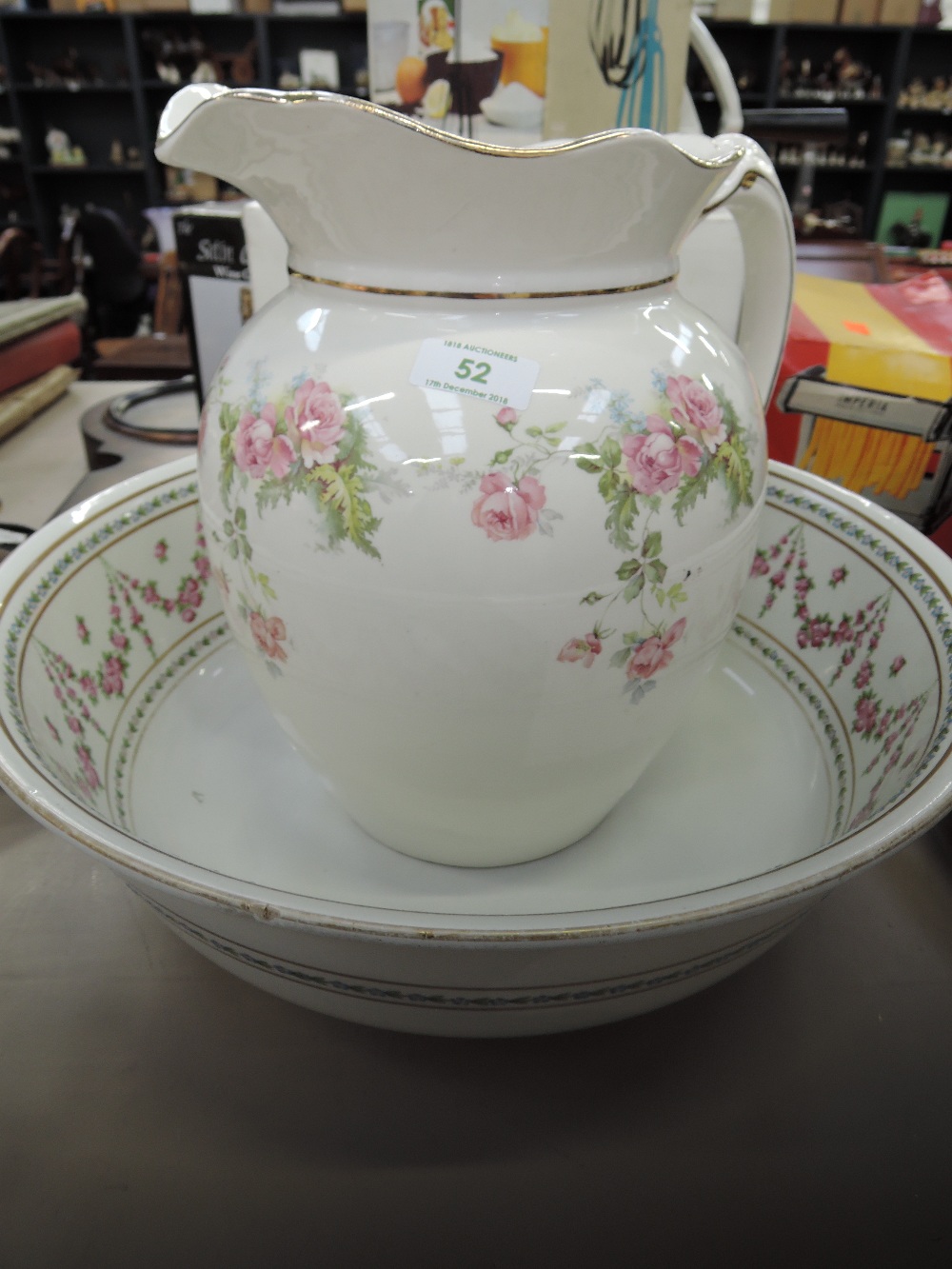 A wash jug and bowl set