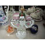 A selection of ceramics and glass paper weights