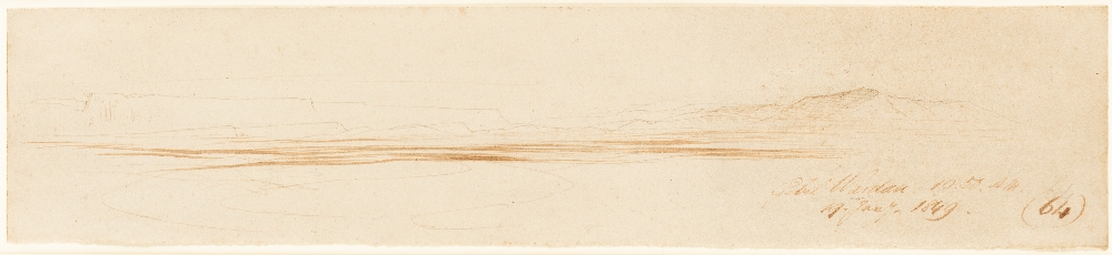 EDWARD LEAR (1812-1888) GEBEL WARDAN, SINAI inscribed and dated l.r.: Gebel Wardan 10.50.AM. / 19.