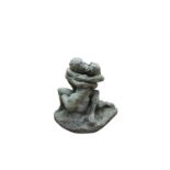 A FRENCH BRONZE GROUP DEPICTING THE LOVERS EMBRACE, signed indistinctly. 57cm high