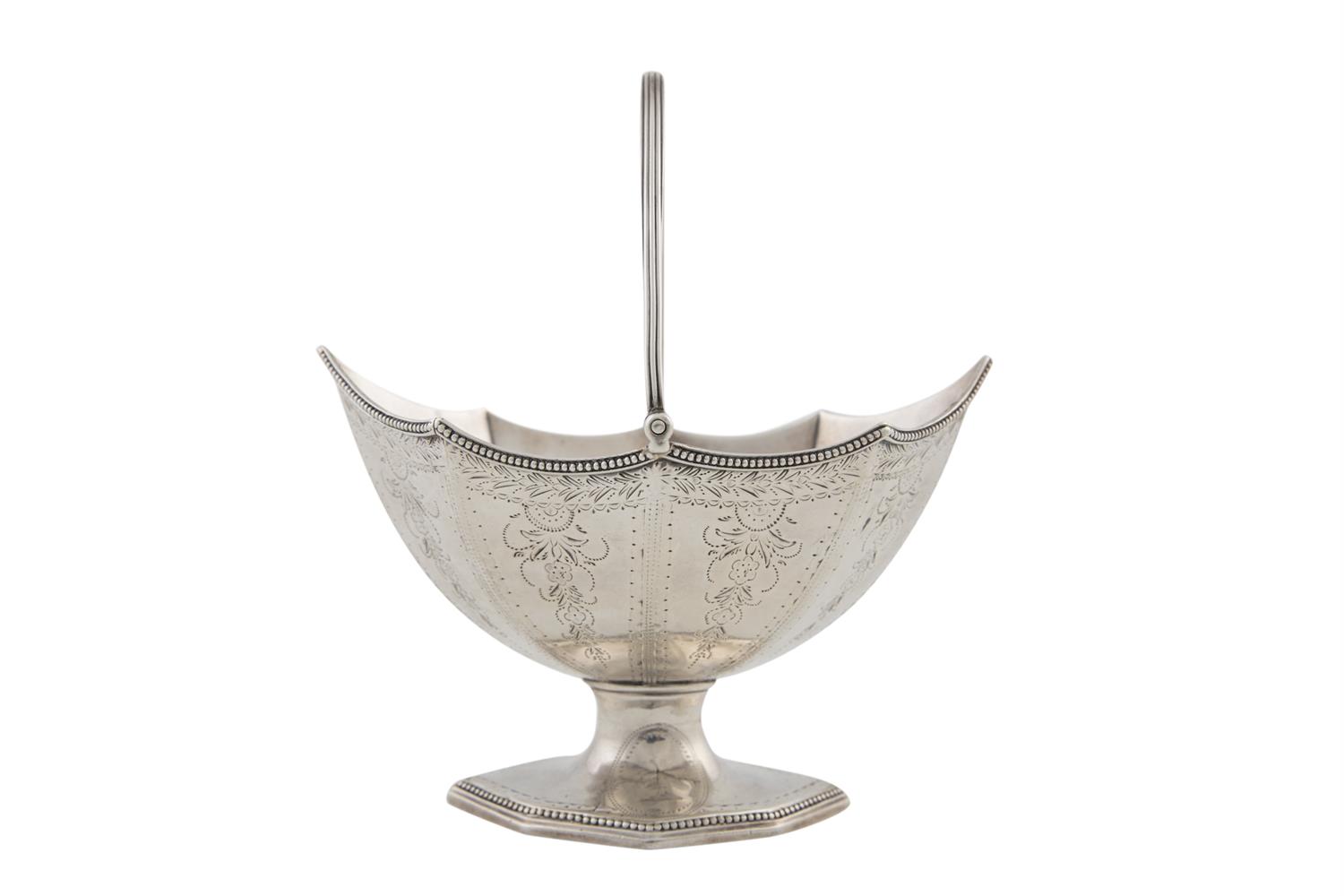 A GEORGE III OVAL HELMET SHAPED SUGAR BOWL, London 1787, mark of Charles Chesterman II, with