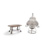 A MISCELLANEOUS LOT OF SILVERWARE, comprising two burner stands, London and Birmingham marks, one