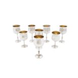 A SET OF SIX IRISH PLAIN SILVER GOBLETS, Dublin 1973, mark of Jewellery & Metal Manufacturing Co