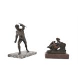 MODERN SCHOOLLeda and the SwanBronze, 13cm wide, 10cm high;together with a bronze model of the