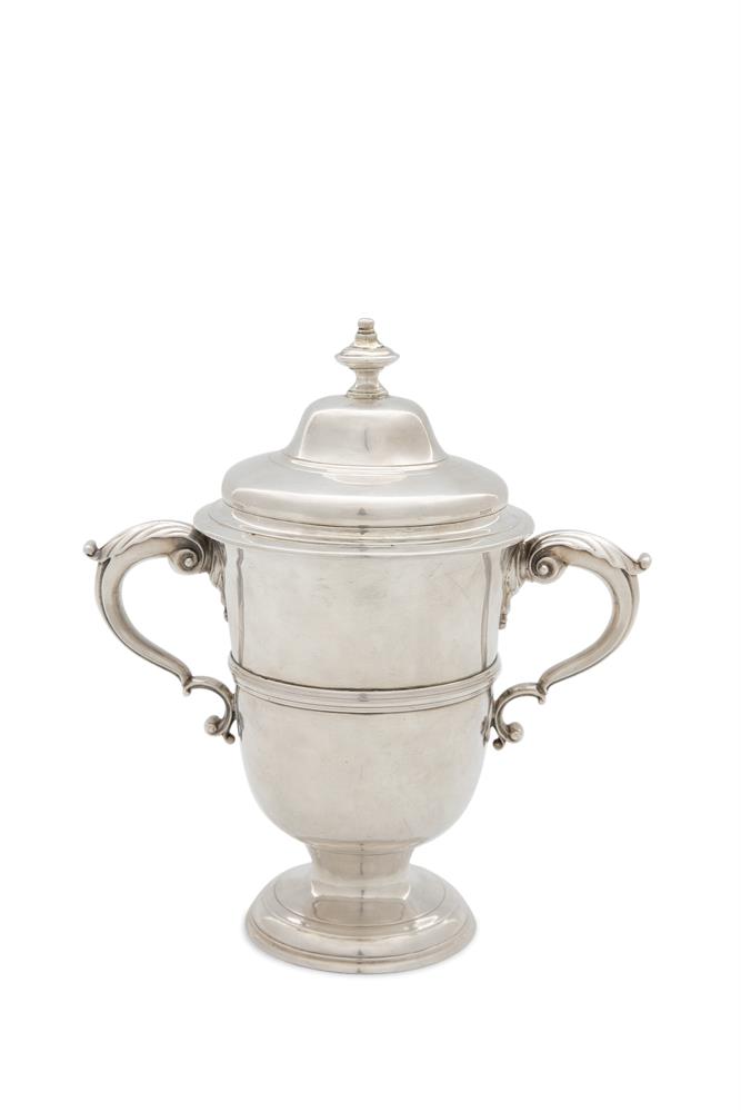 A GEORGE III IRISH PROVINCIAL SILVER TWO HANDLED CUP AND COVER BY CARDEN TERRY, Cork c.1775, the