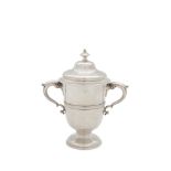 A GEORGE III IRISH PROVINCIAL SILVER TWO HANDLED CUP AND COVER BY CARDEN TERRY, Cork c.1775, the