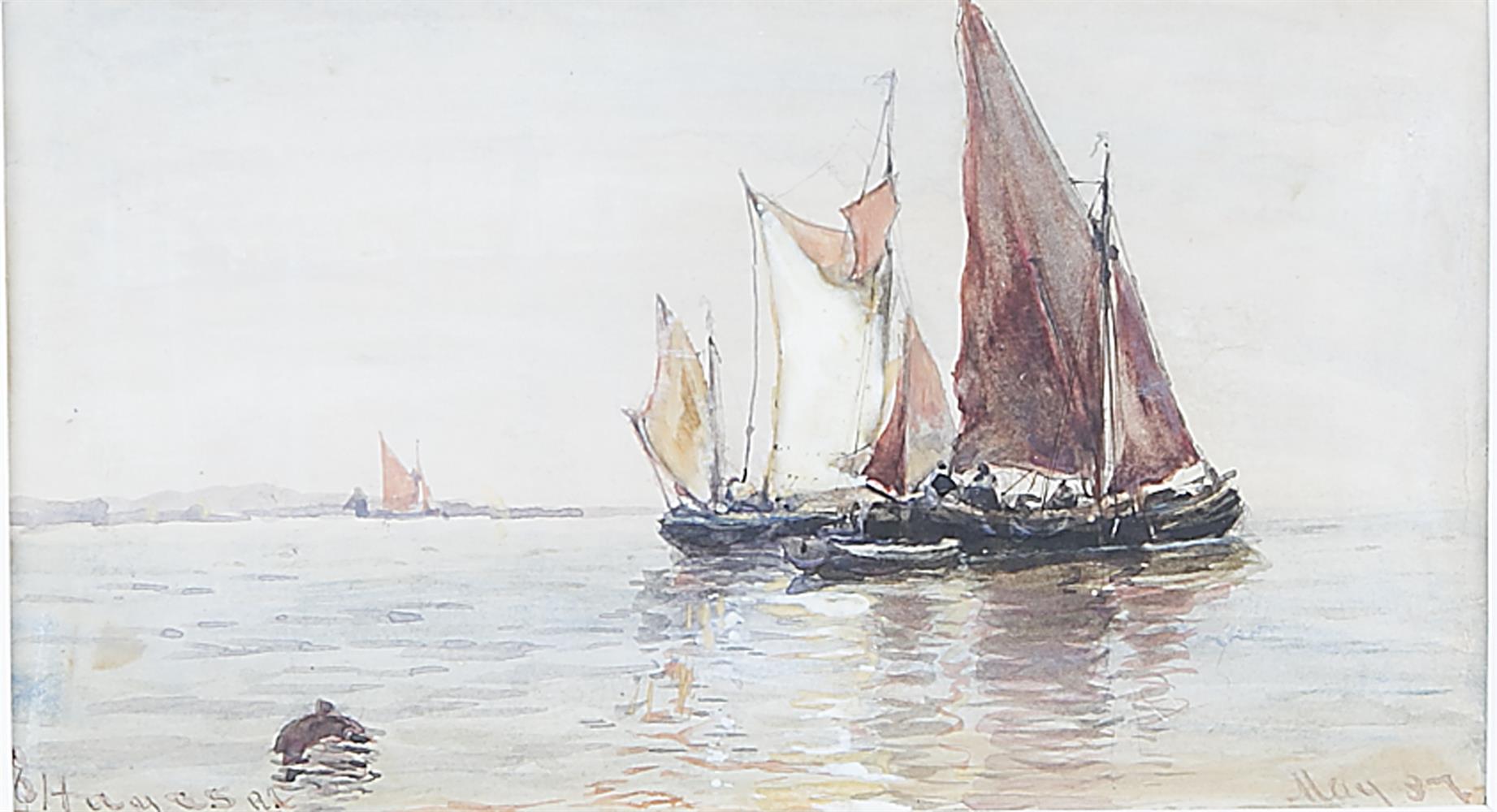 EDWIN HAYES RHA RI ROI (1819-1904)'Off to the Fishing Grounds I' and 'Off to the Fishing Grounds - Image 2 of 2