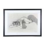 HARRY HOLLAND (b.1941)Study of a reclining nudeCharcoal, 45 x 68cm