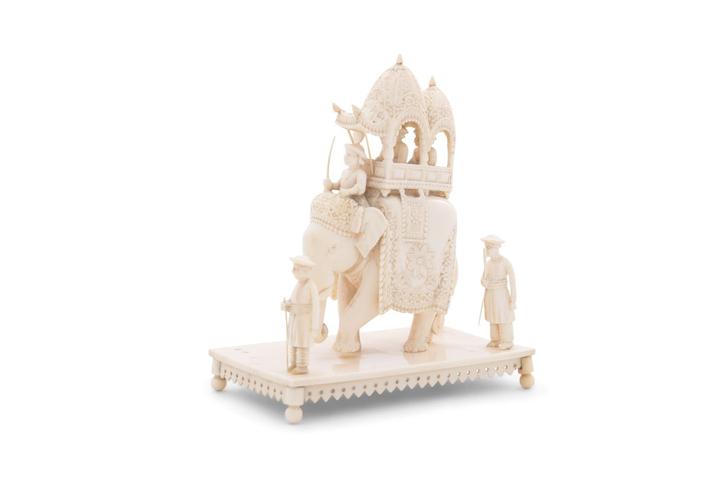 ***PLEASE NOTE: THIS ITEM CONTAINS OR IS MADE OF IVORY***AN INDIAN CARVED IVORY PROCESSIONAL