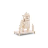 ***PLEASE NOTE: THIS ITEM CONTAINS OR IS MADE OF IVORY***AN INDIAN CARVED IVORY PROCESSIONAL