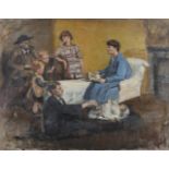 Estella Frances Solomons HRHA (1882-1968)The Morrow Family and Frank GallagherOil on canvas, 71 x
