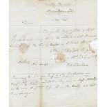 CARLOW POTATO FAILURE OF 1845Letter from Thomas Kinsella to Lord Frankfort's Dublin agents, dated